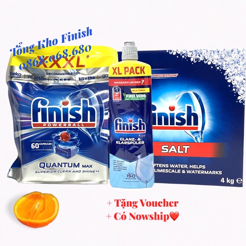 [Combo sạch bóng] Quantum max 60v + Muối 4kg + Bóng 750ml