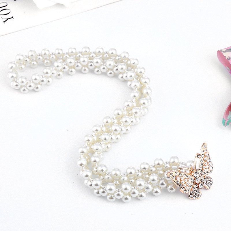 Thắt Lưng Co Giãn Đính Hạt Ngọc Trai Thời Trang Dành Cho Nữ