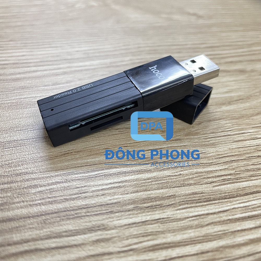 Đầu Đọc Thẻ Nhớ 2.0 Hoco HB20 Chính Hãng, Khe Cắm Thẻ SD &amp; Micro SD