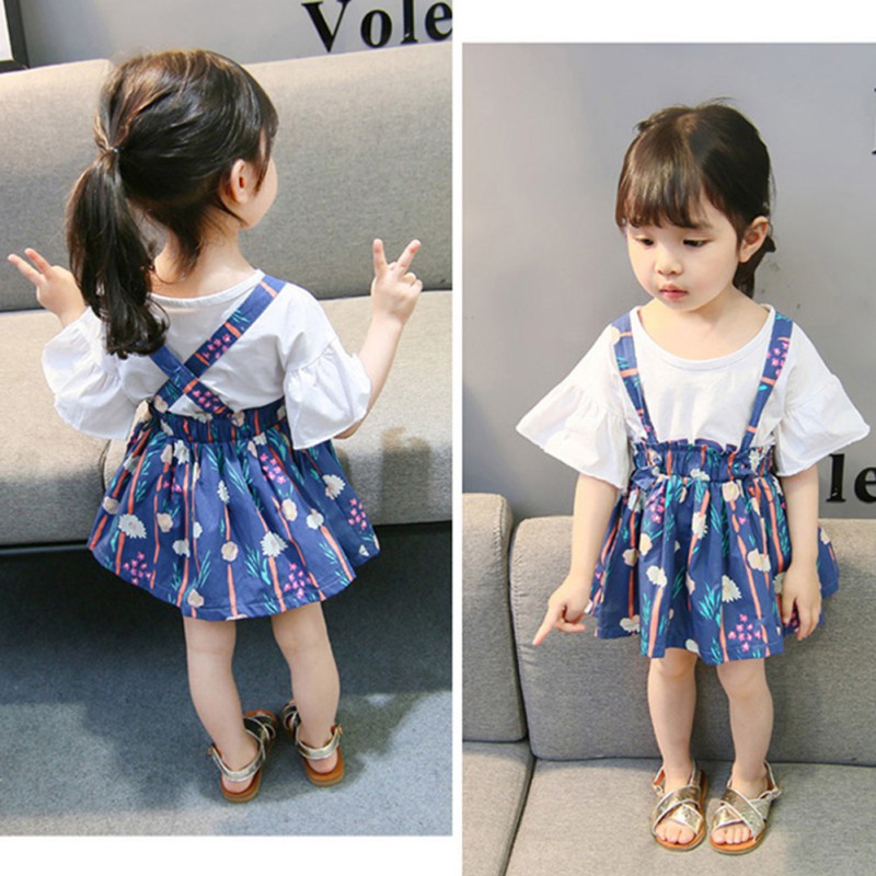 Baby Girl Cute Strap Summer Skirt Princess Dress