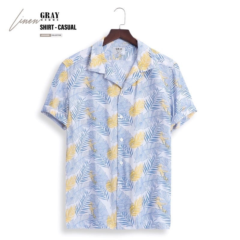 ÁO SƠ MI HOA LÁ, SƠ MI NHÓM ĐI BIỂN, SƠ MI ĐI BIỂN, SƠ MI NHÓM LỚP, SƠ MI HAWAII,ĐỒ ĐI BIỂN CỰC ĐẸP Grayhomme TB121