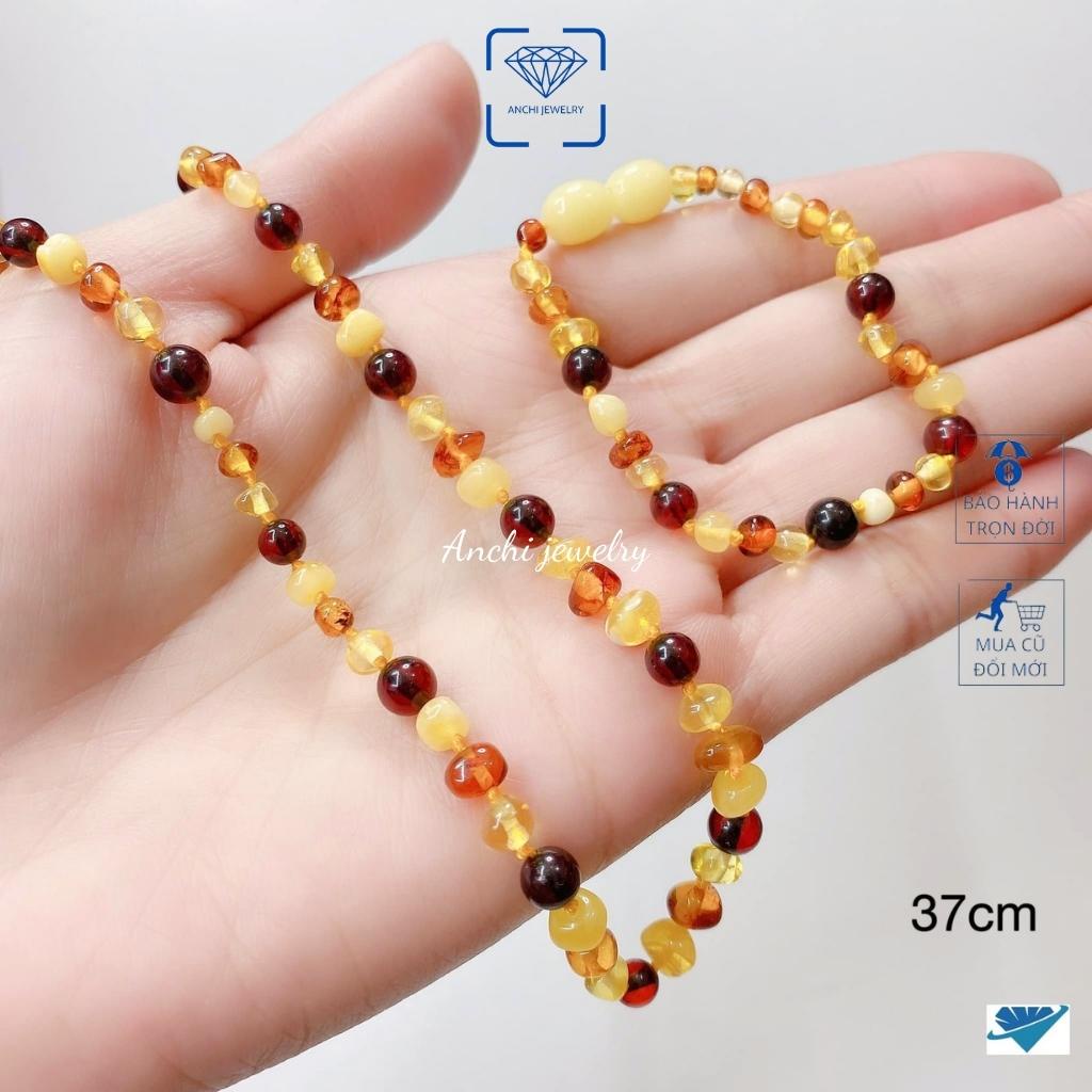 Bộ vòng cổ vòng tay hổ phách cho bé, Anchijewelry