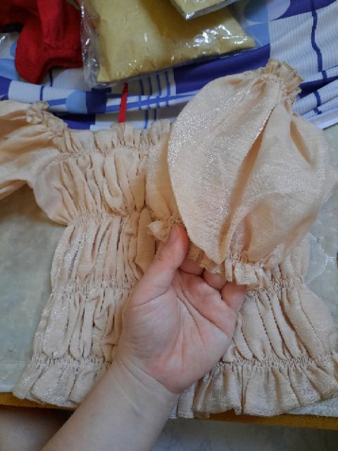 Áo croptop trễ vai tay phồng kèm ảnh thật | BigBuy360 - bigbuy360.vn