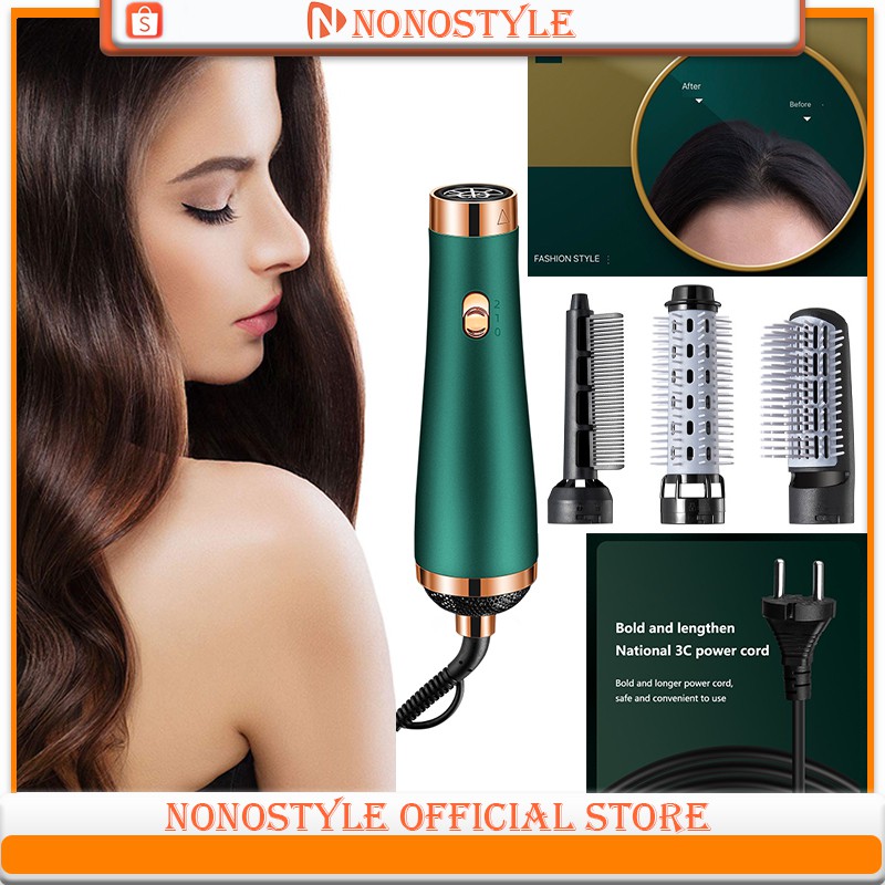 Negative ion hair dryer household hair dryer comb hair dryer fluffy non-injury straight curl dual-use multi-function styling comb