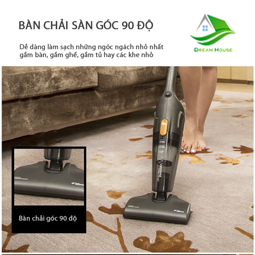 [FREE 3 đầu hút]Máy hút bụi cầm tay Deerma DX115C dòng máy hút bụi gia đình đa năng,hút bụi mọi ngóc ngách, mọi loại bụi