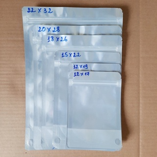 Túi Zip Bạc Đứng 1 Mặt Bạc 1 Mặt Trong