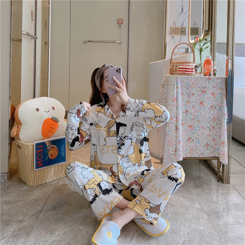 Bộ Ngủ Nữ Pijama Tay Dài Quần Dài Cao Cấp Chất Dày Ấm DT82 | WebRaoVat - webraovat.net.vn