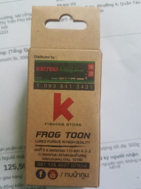 MỒI GIẢ NHÁI HƠI FROG TOON V1,V2,V3,V4 MADE IN THAI LAN