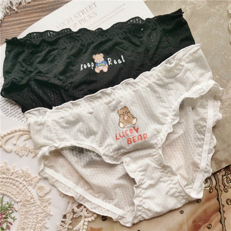 Quần lót ren họa tiết gấu dễ thương, chất liệu mềm thông thoáng siêu mát - Moon Underwear