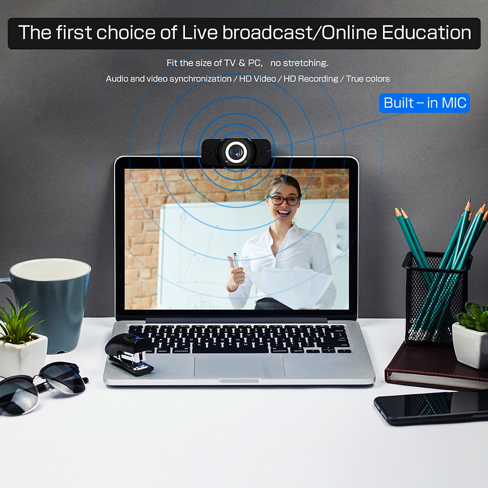 Webcam Kẹp 1080P Màn Hình Tích Hợp Míc - Webcam Máy Tính Hỗ Trợ Học Trực Tuyến, để bàn | BigBuy360 - bigbuy360.vn