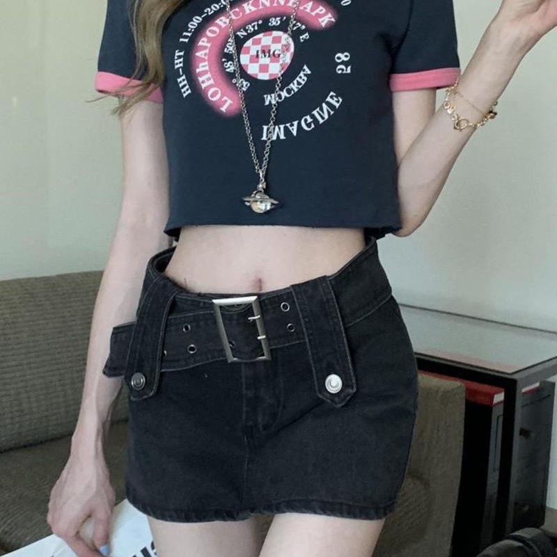 Chân Váy Jeans Lưng Cao Thời Trang Quyến Rũ Cho Nữ
