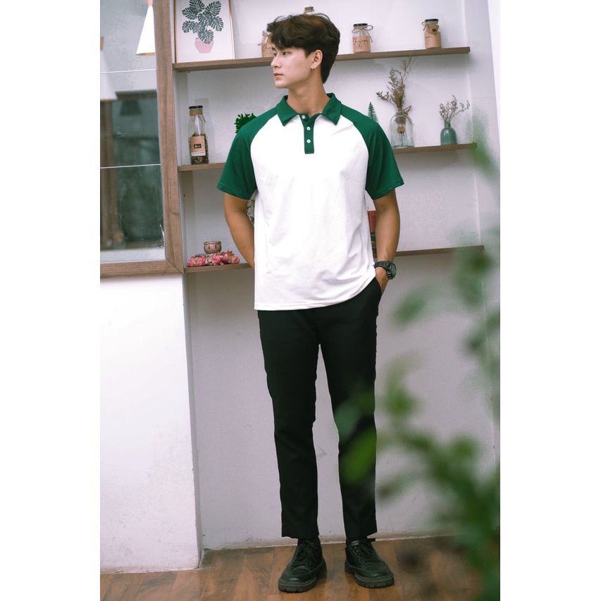 Áo polo phối xanh trắng siêu đẹp