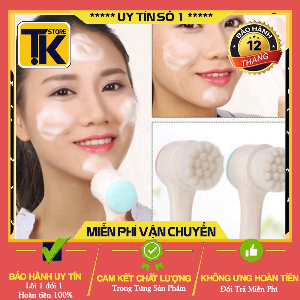 [Hàng Loại 1] Cọ rửa mặt 2 đầu massage mềm mại . .