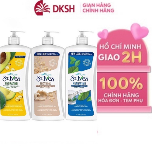 Sữa dưỡng thể St.ives 621ml dưỡng ẩm trắng da yến mạch, vitamin e, colagen-Mỹ- nhập khẩu bởi cty Dksh