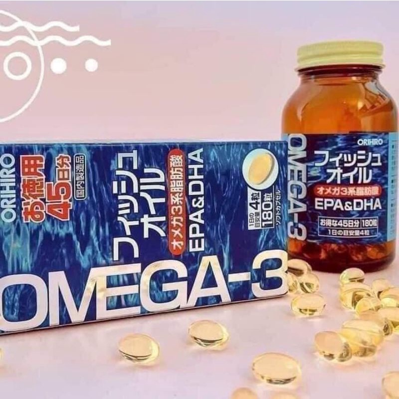 Viên uống Dầu cá Omega 3 Orihiro hộp 180 viên