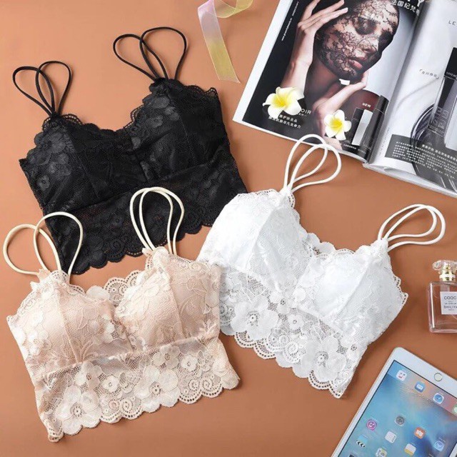 Áo Bra ren hoa hai dây croptop quyến rũ