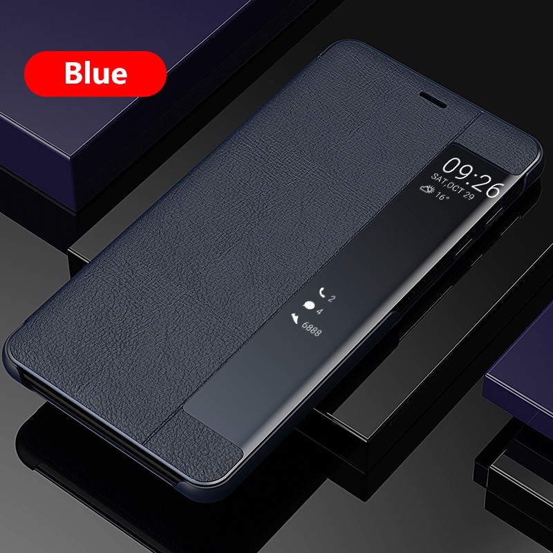 Bao da điện thoại PU phối mặt kính thông minh dành cho Samsung Galaxy S7 Edge S8 S9 S10 Plus Note 8 9 10 | BigBuy360 - bigbuy360.vn