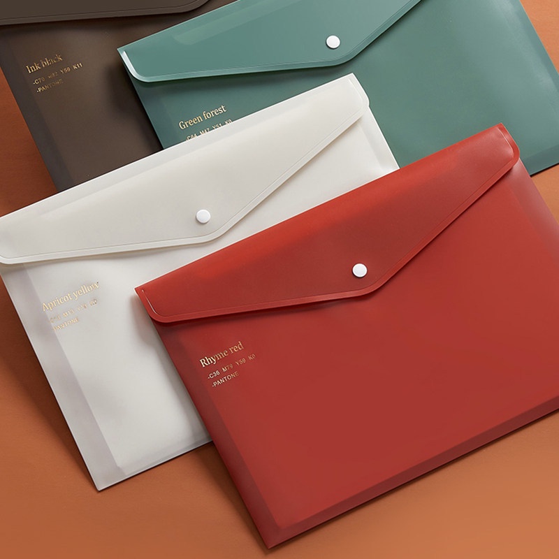 1 túi đựng tài liệu bằng PP chống thấm nước có nút bấm khổ A4