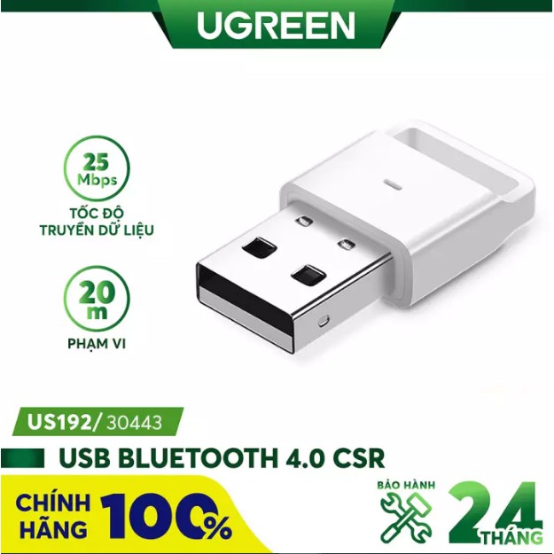 USB thu Bluetooth 4.0 chính hãng Ugreen 30443