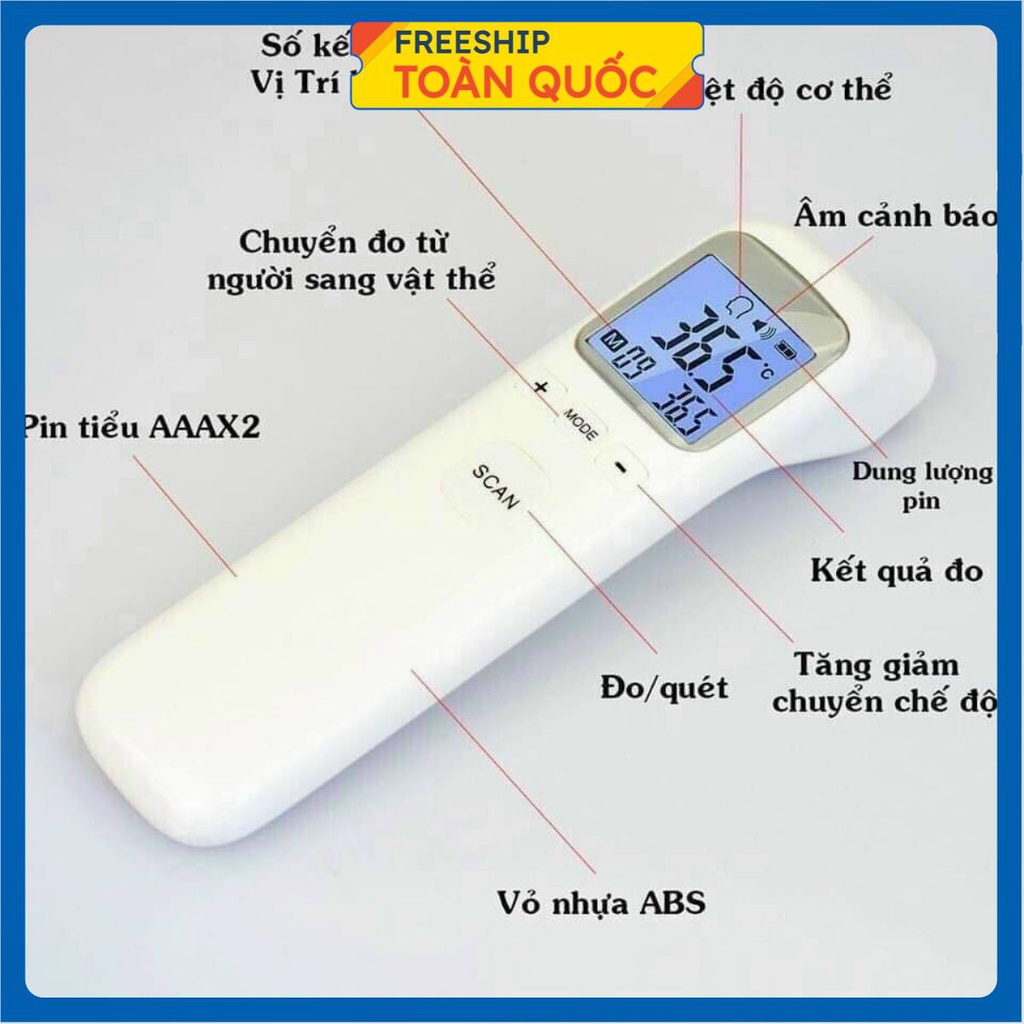 PVN9879 Nhiệt kế điện tử hồng ngoại cảm ứng đo trán đa năng T2 .