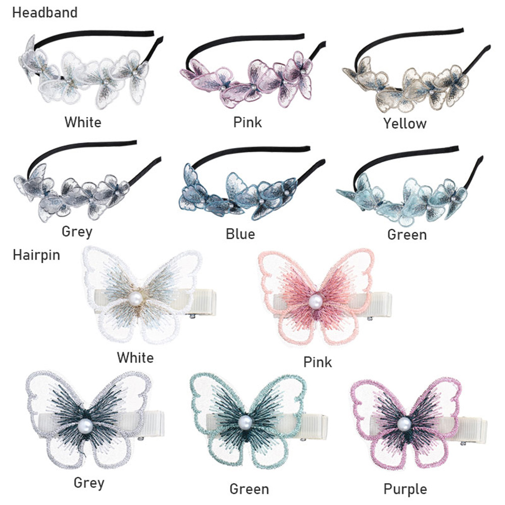 Kẹp Tóc Đính Ngọc Trai Hình Bướm Nhiều Màu Thời Trang Cho Nữ