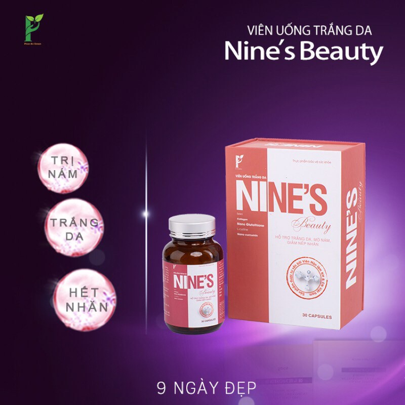 Viên uống trắng da Nine's Beauty‼️ Trắng da, mờ nám, giảm nếp nhăn (9 ngày)