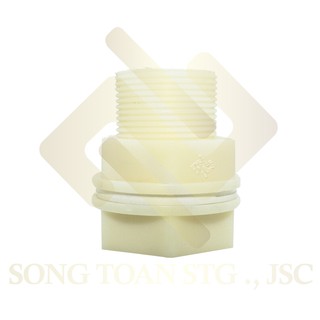 Mua  NỐI VÁCH NGĂN  Khớp nối bồn nước & Rốn bồn có ren trong ren ngoài cùng kích thước - Chất liệu nhựa màu trắng
