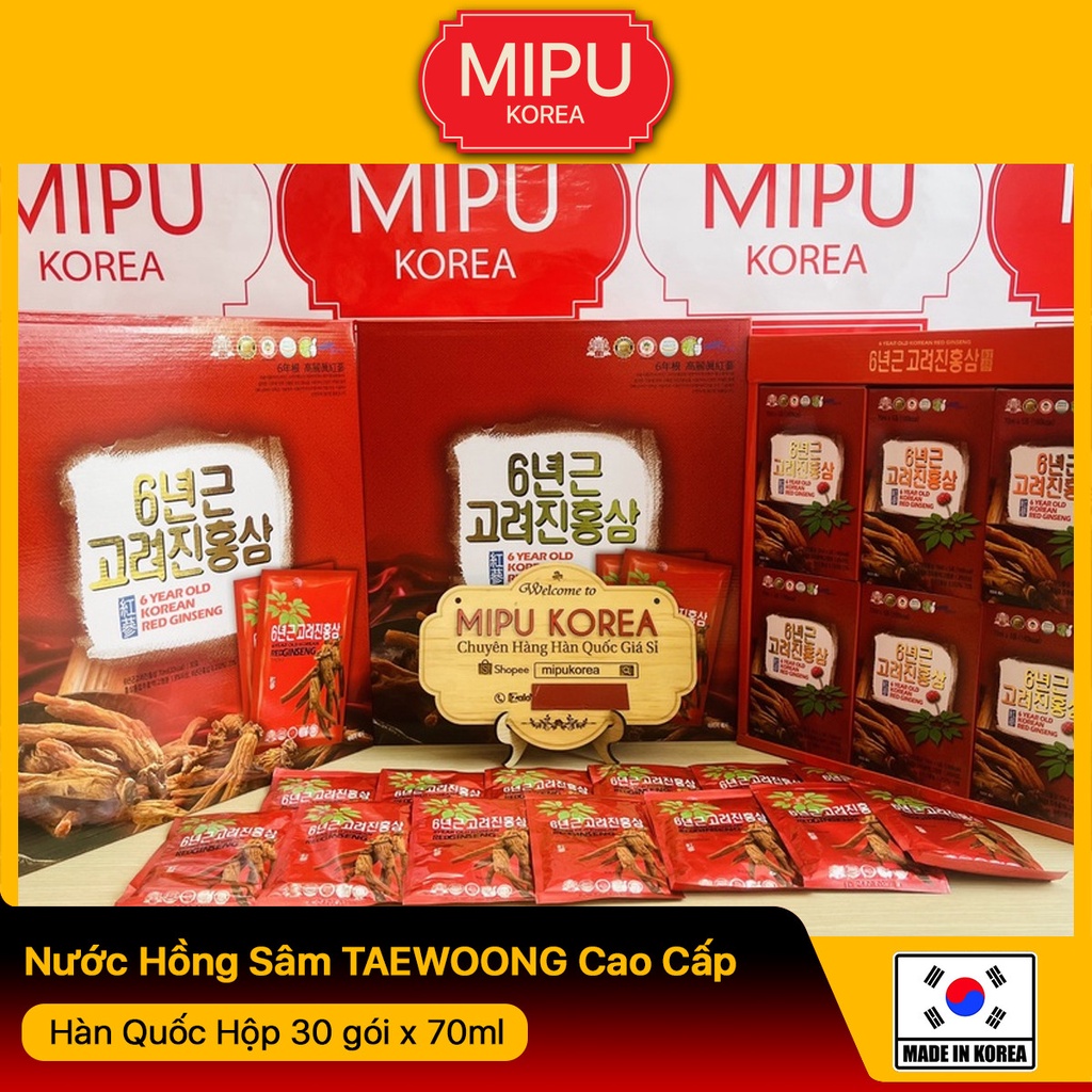 Nước Hồng Sâm TAEWOONG Cao Cấp Hàn Quốc Hộp 30 gói x 70ml