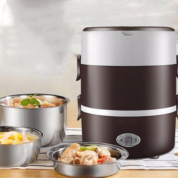 Hộp Cơm 💖 Hộp Cắm Điện Ruột Inox 304 3 Tầng, Hộp cơm Văn phòng cắm điện inox 3 tầng,Hâm nóng,Cà mèn đựng cơm. | BigBuy360 - bigbuy360.vn