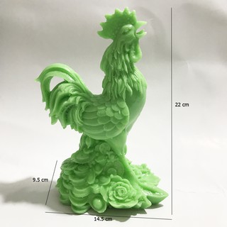 Tượng Con Giáp Gà Đại Màu Xanh