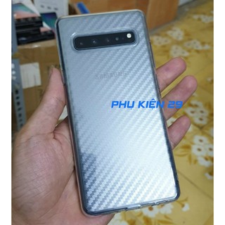 [Samsung S10 Plus/S10 5G] Dán lưng 3D chống xước vân Cacbon - Carbon