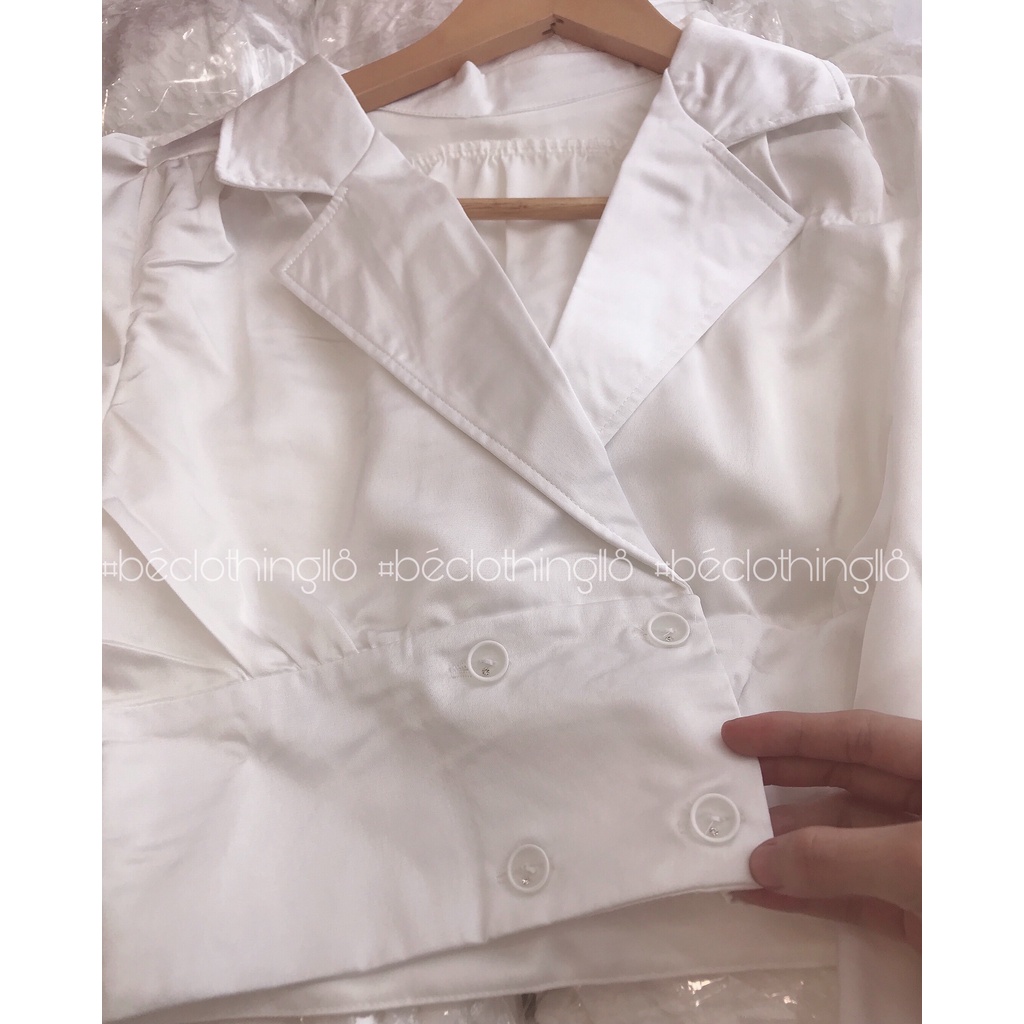 Be118 - ÁO TRẮNG VINTAGE TOP PHÓI NÚT - KÈM VDIEO
