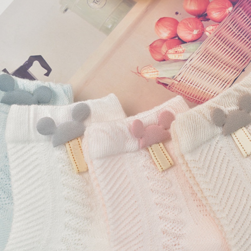 Vớ Cotton Cổ Ngắn Phối Lưới Thoáng Khí Thời Trang Xuân Hè Cho Bé