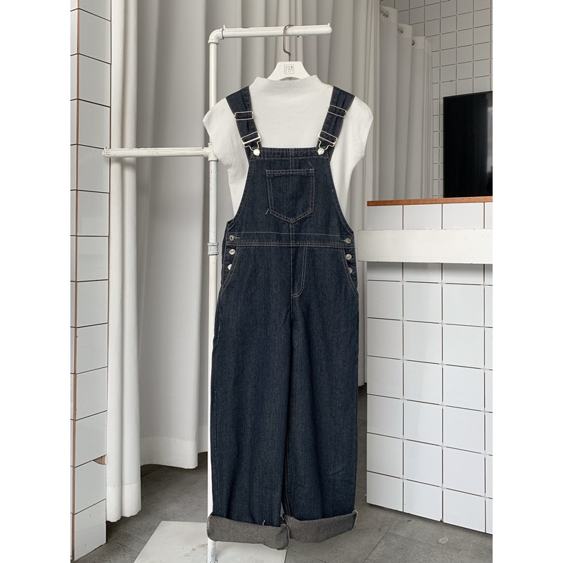 Quần yếm jean lai thô xanh đậm - YQD123 | BigBuy360 - bigbuy360.vn