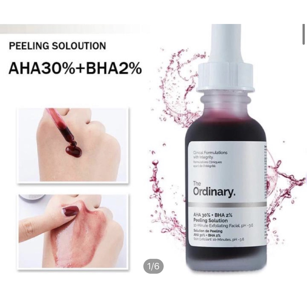 PELL TẨY DA CHẾT HÓA HỌC  ❤️FREESHIP❤️ THE ORDINARY AHA 30% + BHA 2% PEELING SOLUTION 30ml sp31