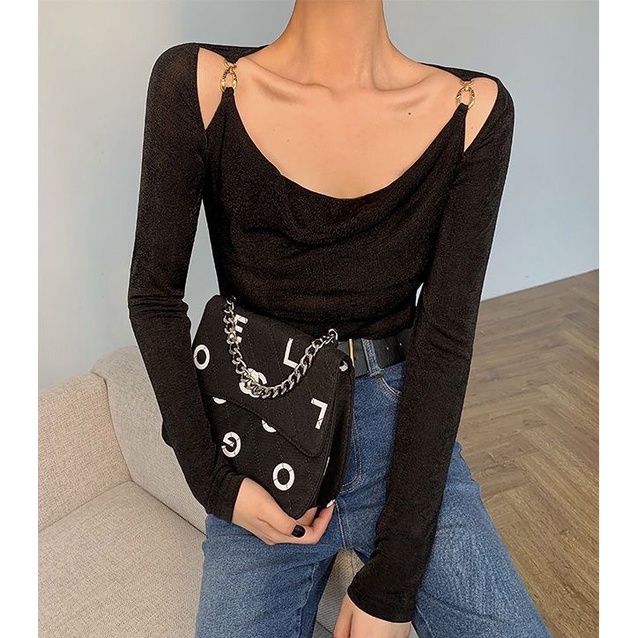 Áo khoác dệt kim tay dài dáng ôm thời trang mùa thu