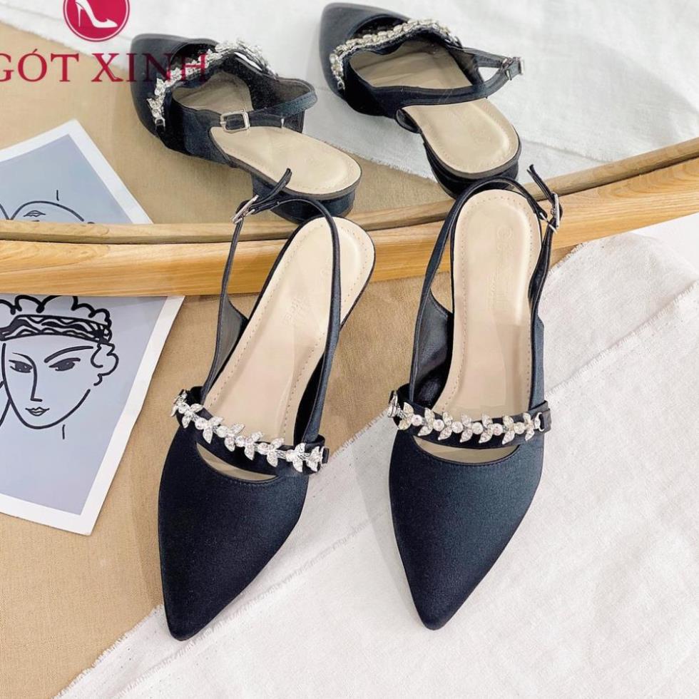 PO Giày sandal cao gót nữ GÓT XINH GD20 mũi nhọn đế 2cm #