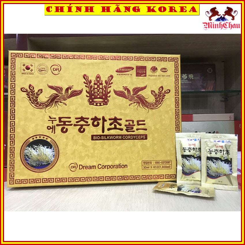 Đông Trùng Hạ Thảo Gỗ Vàng 60 Gói Hàn Quốc