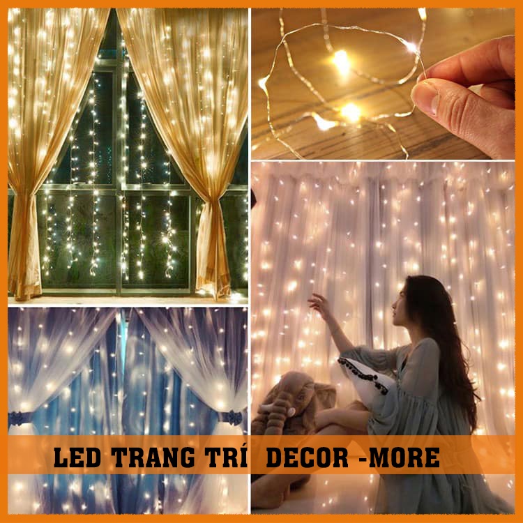 Đèn trang trí, dây đèn LED Nháy tranng trí 3M, 3 chế độ sáng, có sẵn pin