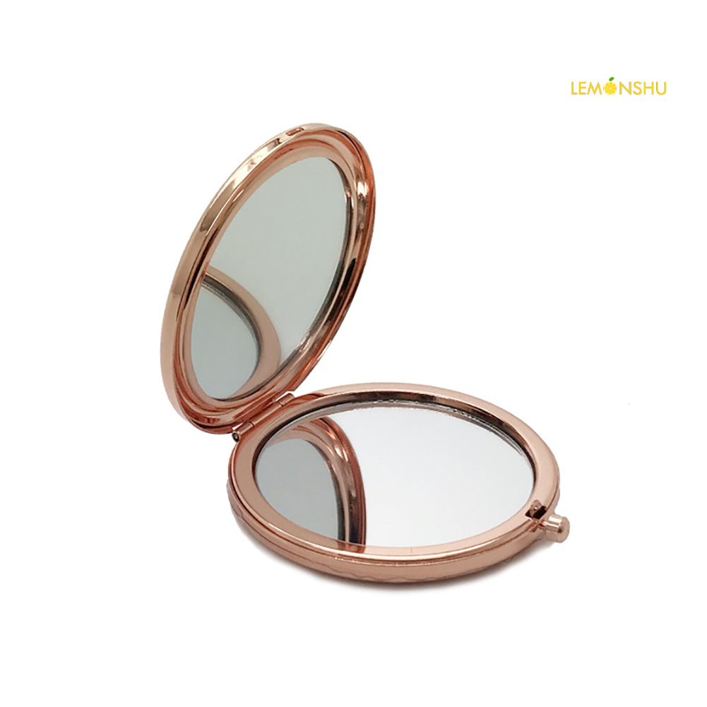 【Beauty】Portable Solid Color Metal Round Case Double-Side Pop-Up Pocket Makeup Mirror | BigBuy360 - bigbuy360.vn