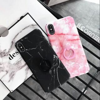 Ốp Lưng Điện Thoại Nhựa Cứng Marble Kèm Iring