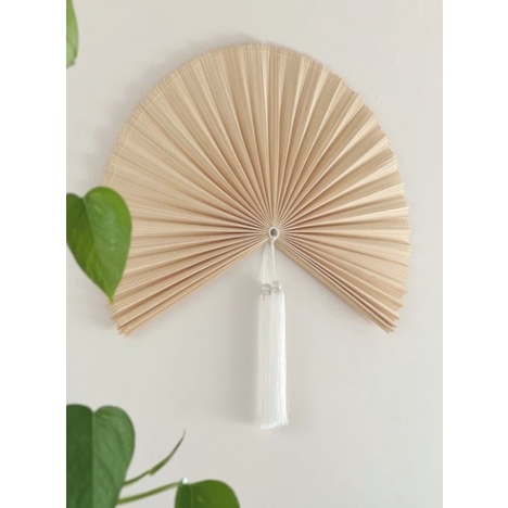 Quạt decor treo tường trang trí chất liệu mành tre, hàng thủ công mỹ nghệ cao cấp size 150cm