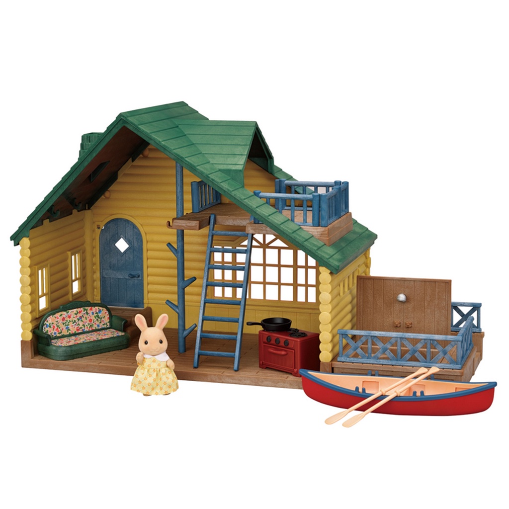 MỚI Đồ Chơi Sylvanian Families Ngôi Nhà Gỗ Ven Sông Log Cabin Gift Set