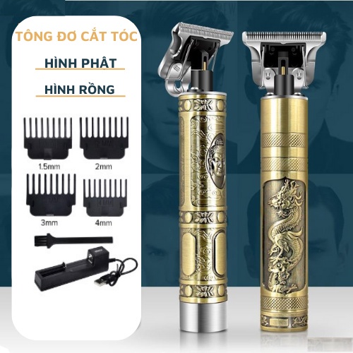 Tông đơ chấn viền,tông đơ cắt tóc cạo viền tạo kiểu tóc cao cấp thân đồng trạm khắc nguyên khối , công suất 10W