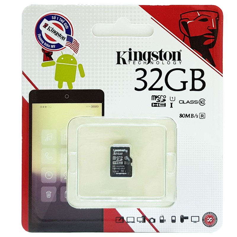 Thẻ nhớ Kingston 32GB Class 10 - hàng chính hãng