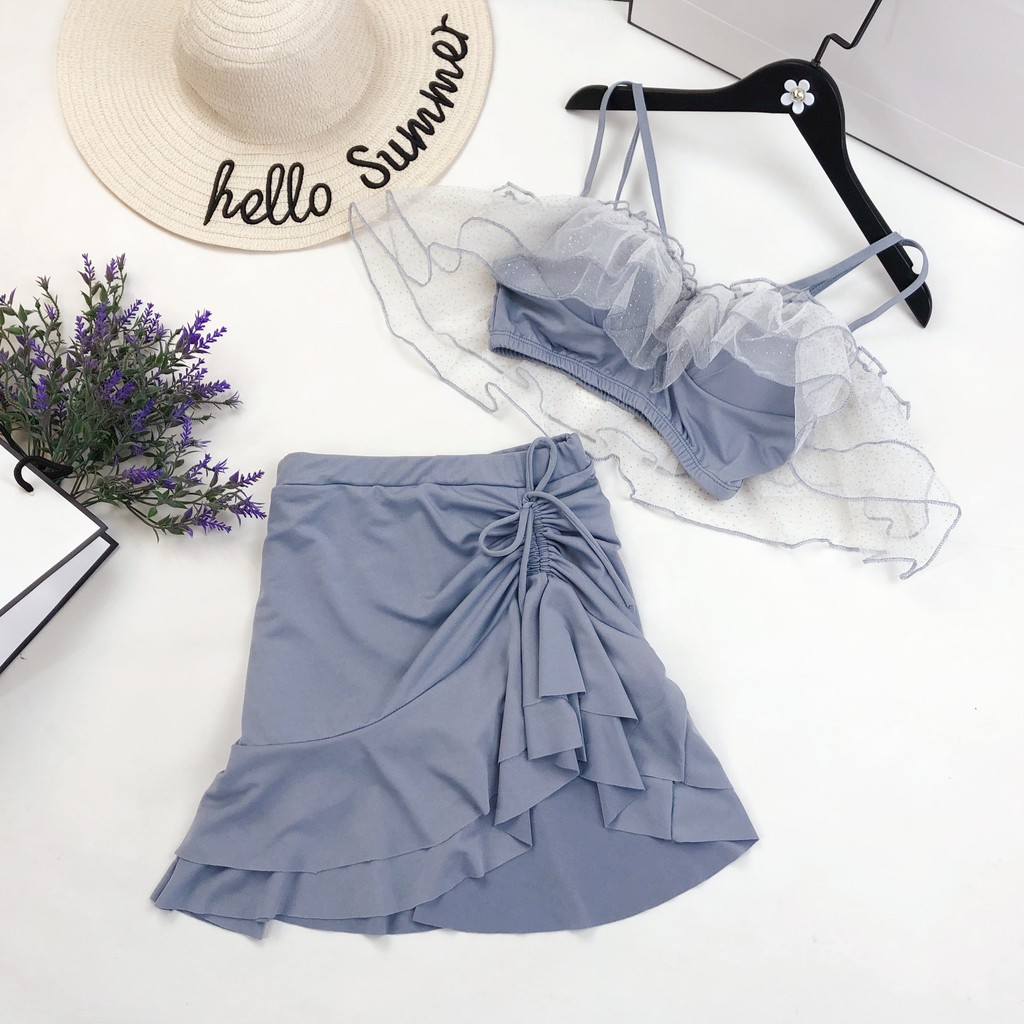 Bikini đồ tắm nữ đi biển dễ thương kín đáo