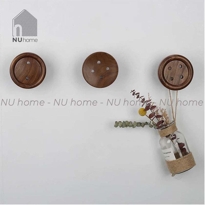 nuhome.vn | Móc gỗ treo đồ hình nút áo 🎏FREESHIP🎏 Decor ,Trang trí mảng tường phong cách độc đáo [HÀNG ĐẸP CHUẨN HÌNH]