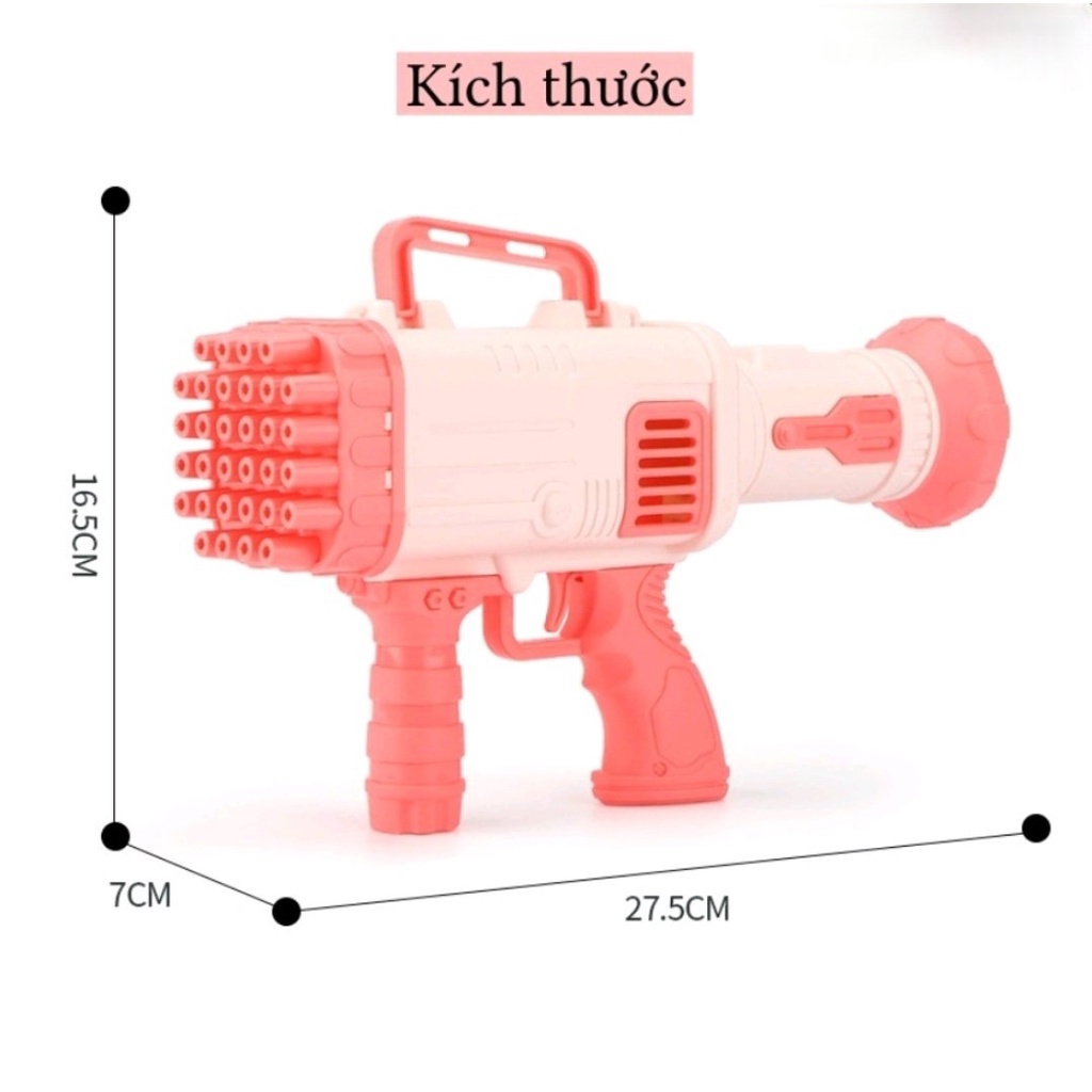 [ Tặng 4 Pin ] Súng bắn bong bóng xà phòng ,súng phun bong bóng 32 nòng nhiều màu an toàn cho bé