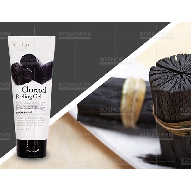 Gel tẩy da chết, tẩy tế bào chết than hoạt tính - Arrahan Charcoal Peeling Gel- [Chính Hãng Hàn Quốc] -180ml- Kamybeauty