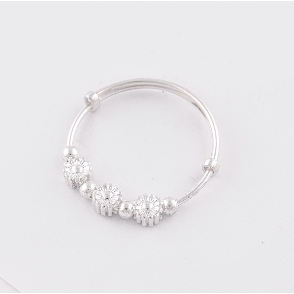 Vòng Tay Em Bé Bạc 925-Hoạ Tiết Hoa Cúc Xinh Xắn-KaT Jewelry